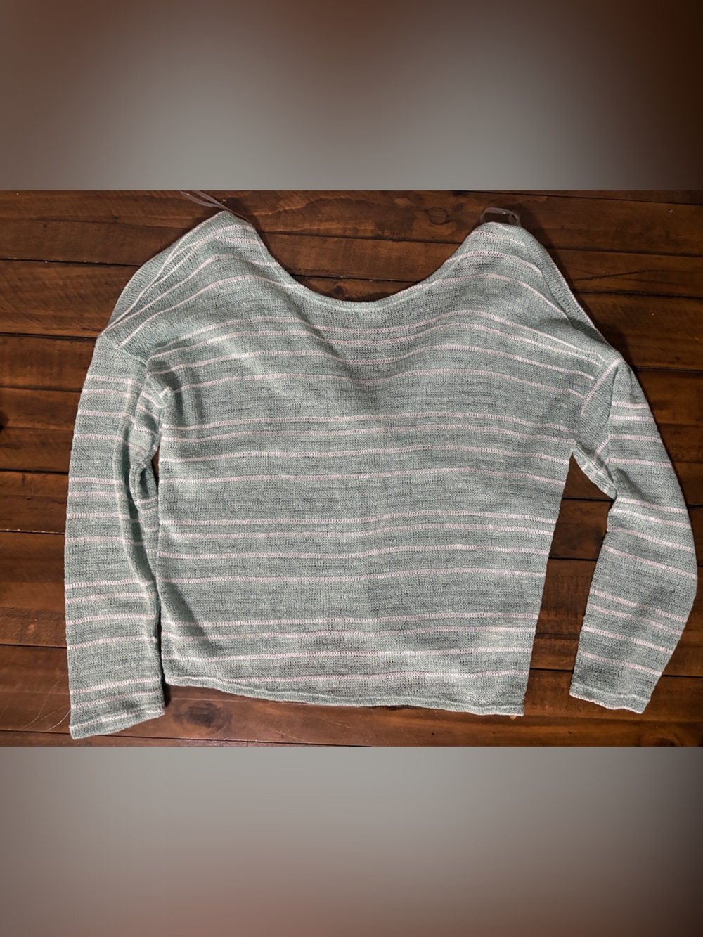 Everly Mint Green Striped Crewneck Sweater